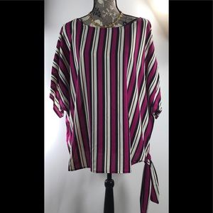 Michael Kors Bold Stripes Side Tie top Blouse